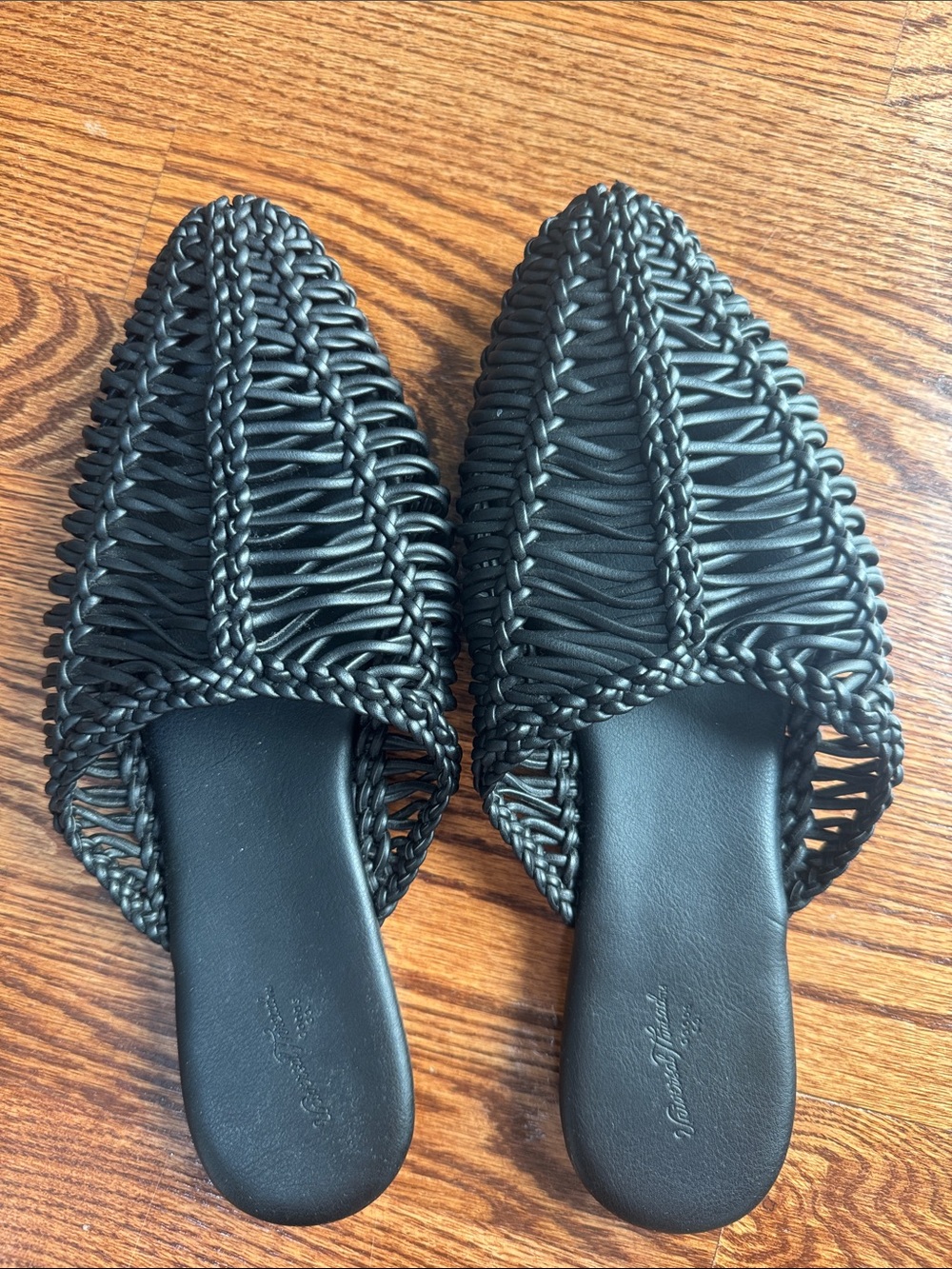 Black Woven Slip-On Women’s Flats